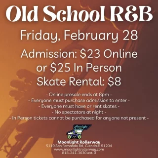 We’ve got something special for you – Old School R&B Roller Skate Night! 🎶✨ 
Dust off your skates and get ready to roll to the smoothest beats from the ‘80s and ‘90s. From Marvin Gaye to Mary J. Blige, we’ll be skating through the night with classic R&B hits that will take you back in time!
Whether you're a beginner or a pro, this is the perfect chance to groove, socialize, and enjoy some nostalgic tunes. So grab your friends, lace up your skates, and let's make it a night to remember!
Can’t wait to see you there! 🛼
 #togetherweroll #rollerskatinglife #whyisk8 #whyiskate #rollerskating #rollerskates #rollerskate #rollerskatingislife