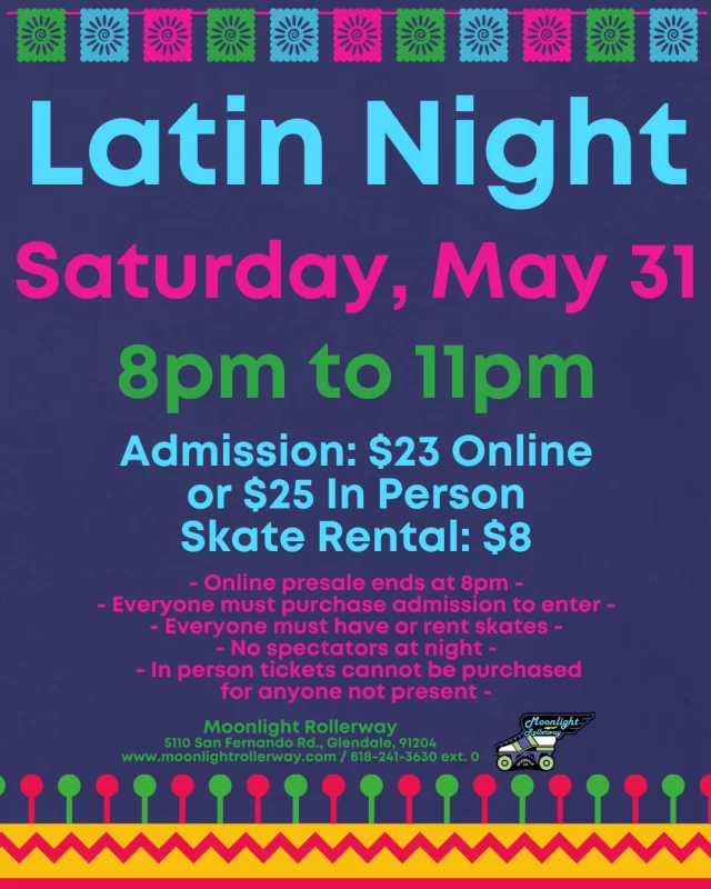 🎶✨ Get ready to roll to the rhythm of Latin beats at Latin Music Skate Night! 🛼💃 From salsa and reggaeton to bachata and cumbia, we’re turning up the heat on the rink with non-stop energy and smooth moves. Whether you're gliding to classic favorites or the latest hits, this night is all about great vibes, good company, and plenty of fun on wheels. Don’t miss out—bring your crew and let’s skate, dance, and celebrate Latin music together! 🔥🎧🎶