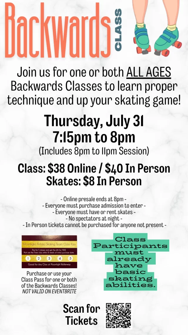 Unlock a whole new level of skating with our Backwards Workshop! 🛼✨ 

Whether you're a beginner or just looking to refine your skills, this session will guide you through the fundamentals of skating in reverse. You'll learn balance, control, and smooth transitions to gain confidence rolling backward with ease. 

Join us for a fun, supportive environment where you can level up your skills and skate with style—because backwards is the new forward! 🔥🙌 

#BackwardsSkating #RollWithIt #levelup