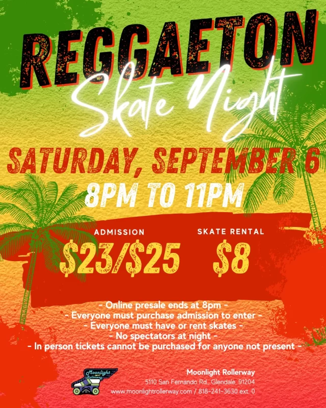🔥 Get ready to roll to the rhythm at Reggaeton Skate Night! 🎶 Join us for a high-energy night packed with Latin beats, thumping bass, and non-stop vibes as we skate to your favorite reggaeton hits. From Daddy Yankee to Karol G, we’re bringing the heat to the rink — don’t miss it! 🛼💃🏽🕺🏽
 #togetherweroll #rollerskatinglife #whyisk8 #whyiskate #rollerskating #rollerskates #rollerskate #rollerskatingislife