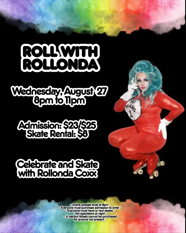 Rolling with Rollonda returns to Moonlight Rollerway for another unforgettable night with the fabulous Rollonda Cox! 🛼✨

Expect good vibes, big laughs, and smooth skating with one of the most dynamic personalities on eight wheels. 💃🏾💥
If you missed her the first time… don’t make the same mistake twice! 👀🔥

#RollingWithRollonda #MoonlightRollerway #SkateVibes #RollWithRollonda #SkateNightFun #ComedyOnWheels #RollondaCox  #togetherweroll #rollerskatinglife #whyisk8 #whyiskate #rollerskating #rollerskates #rollerskate #rollerskatingislife 🛼🌟🎭