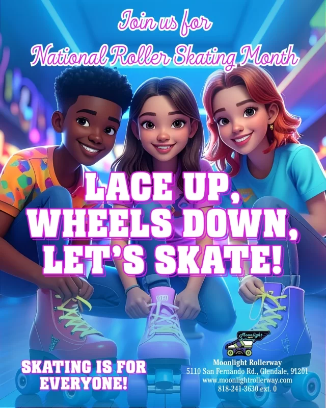 🛼✨ October = National Roller Skating Month! ✨🛼
We’re celebrating with a whole month of roll-worthy fun:

📅 Sat 10/4 – Learn to Skate Day
Bring a friend + snag our BOGO deal while you build those skills.

📅 Sat 10/11 – Cha Cha Slide Day
Line dances all night—come show your moves!

📅 Wed 10/22 – Unity Day
Wear orange and skate together for kindness & inclusion. 🧡

Grab your crew, lace up, and let’s roll into October in style! 🎶🎉

#NationalRollerSkatingMonth #LetsRoll #RollerFun #OctoberVibes #togetherweroll #rollerskatinglife #whyisk8 #whyiskate #rollerskating #rollerskates #rollerskate #rollerskatingislife