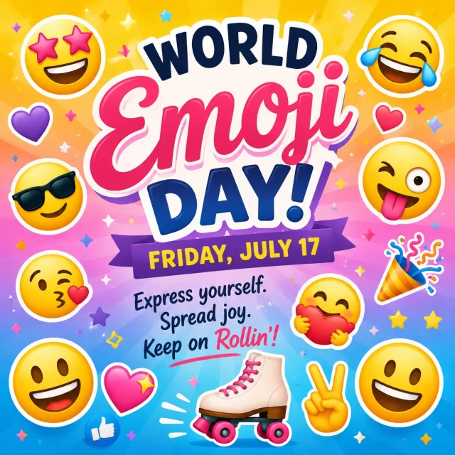 🛼😀🎉 Happy World Emoji Day! 🎉😀🛼

Some feelings are just easier to express with an emoji! Whether skating makes you feel 😄, 🤩, 🥳, 😎, or ❤️, today is the perfect day to celebrate all the little icons that help us share the fun.

Tell us your perfect skate session using only emojis! We'll start:

🛼🎶💜😄✨🍕🙌

Drop your emoji story in the comments and let's see who can describe the ultimate day at Moonlight Rollerway without using a single word! 🎉🛼